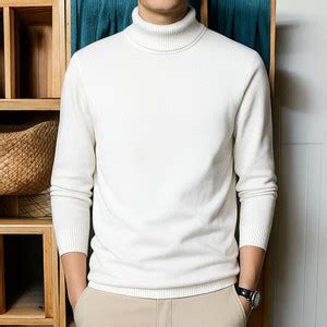 T-40 Striped High Neck Casual Men White Sweater - Buy T-40 Striped High ...