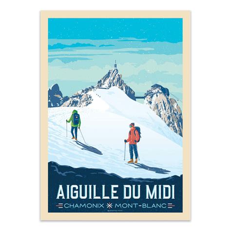 Art-Poster - Aiguille du Midi Chamonix Mont-Blanc - Olahoop Travel Posters
