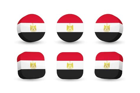 Ägypten-Flagge 3D-Vektor-Illustration Schaltfläche Flagge von Ägypten ...