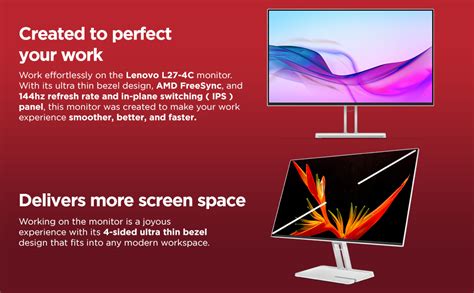 Lenovo L27-4C| 27 Inch (68.58 cm) Ultraslim Monitor, FHD 1920x1080, IPS ...