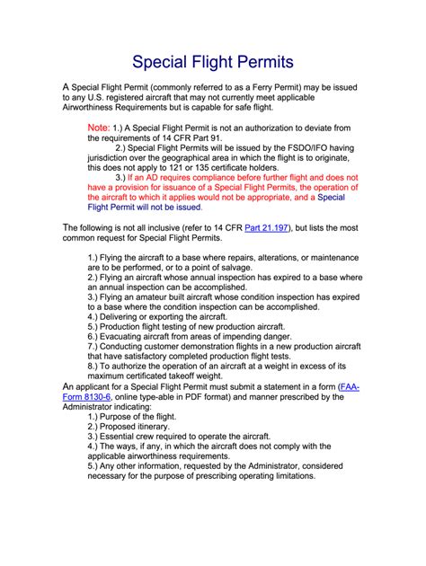 2005 Form FAA Special Flight Permits - Blank Fillable Template | Fill ...