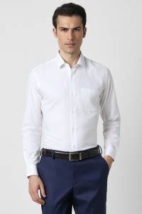 PETER ENGLAND Men Self Design Formal White Shirt - Buy PETER ENGLAND ...