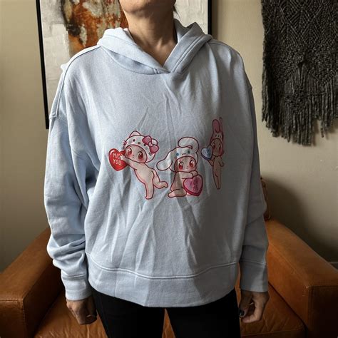 Cupid Sonny angel Sanrio theme pullover hoodie... - Depop