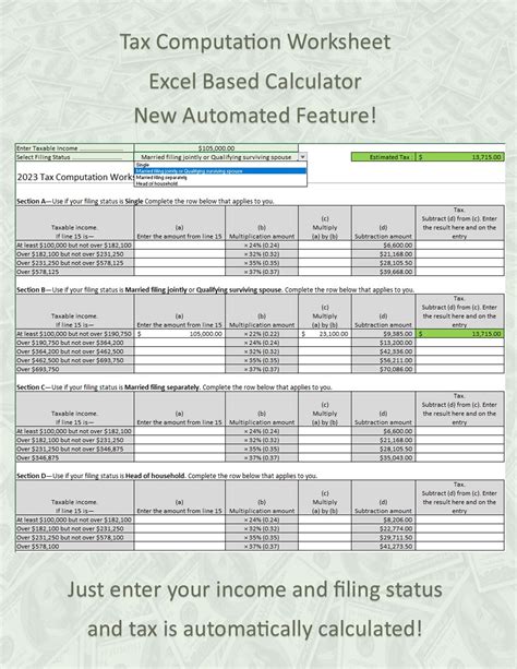 Easy Custom Calculator for 2023 Qualified Dividends and Capital Gain ...