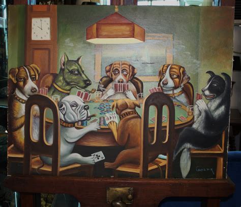 Dogs Playing Cards Painting at PaintingValley.com | Explore collection of Dogs Playing Cards ...