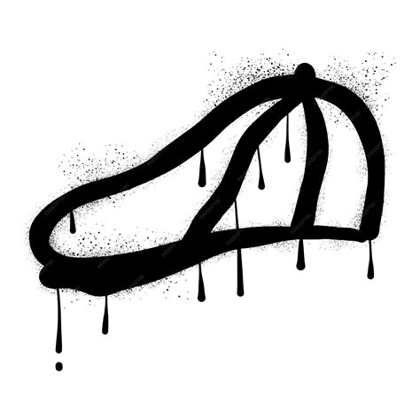 Tweed-Hut-Graffiti, gezeichnet mit schwarzer Sprayfarbe | Premium Vektor