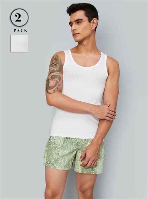 Buy Men Solid Vest - Pack of 2 Online at just Rs. 349.0 - 1000014015359 ...