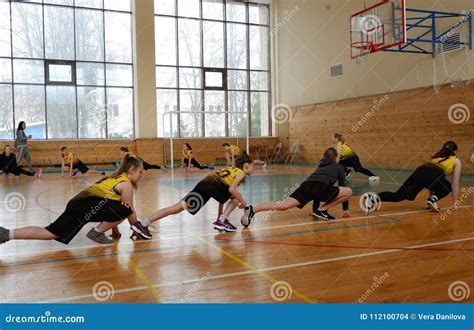 Girls Basketball Players Warm Up before Participating in City ...