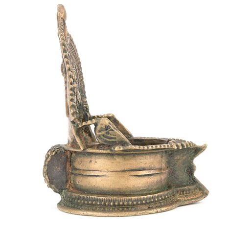 Brass Puja Ritual Alter Lamp Depicting Lakshmi Hindu