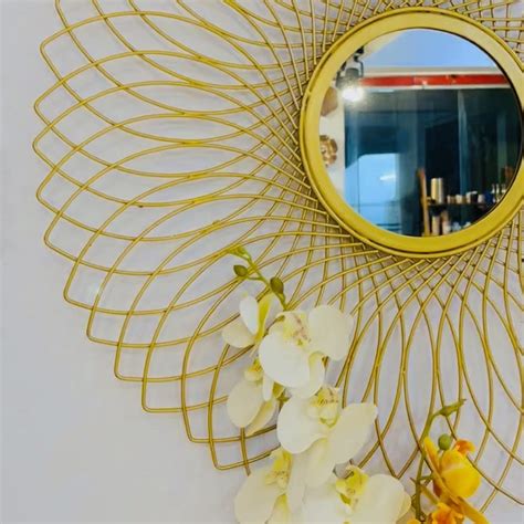 Golden wire Wall Mirror | Jangir Decor