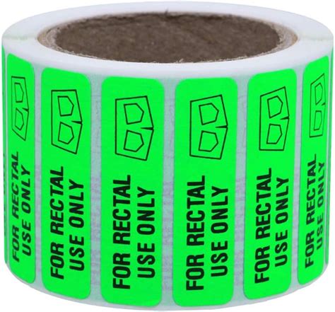 Buy Hybsk for Rectal Use Only Stickers 1.5 x 3.75 Fluorescent Green ...