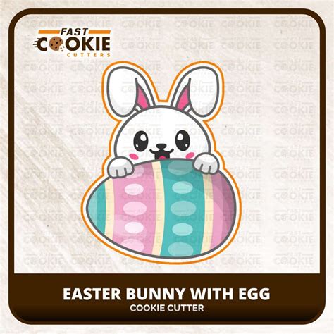 Easter Bunny with Egg Cookie Cutter - Fast Cookie Cutters