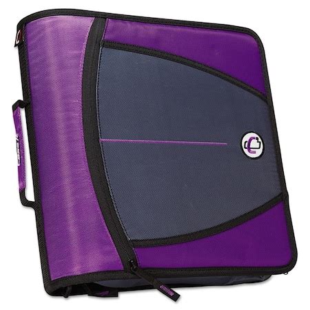 Case-It Case It 3 in. 3 Rings Large Capacity Zipper Binder, Purple ...