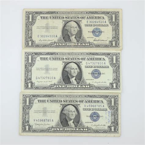 US One Dollar Silver Certificate, 3 Pieces | Property Room