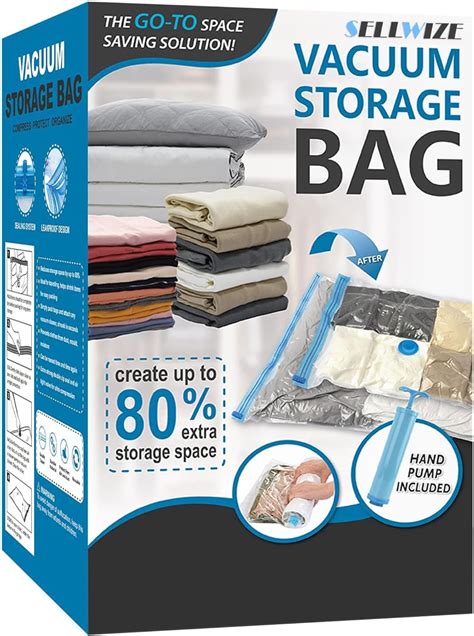 12 Travel Compression Bags Vacuum Packing, Roll Up Travel Space Saver ...