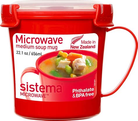Amazon.com | Sistema Microwave Soup Mug with Lid and Steam Release Vent ...
