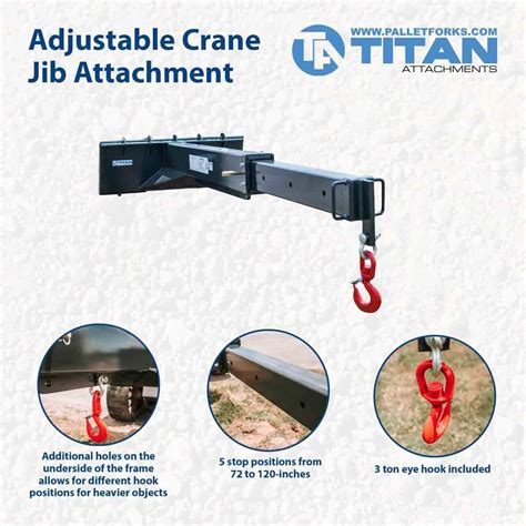 Buy Titan Attachments Adjustable Skid Steer Industrial Crane Jib ...