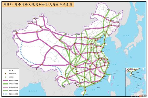 中国高速铁路运营线路图2030年：八横八纵重要节点城市交通圈_通道