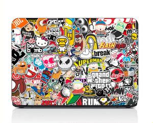SATNAM DOODLE EMOJI 13-14 INCH sticker/skin with key board VINYL Laptop ...