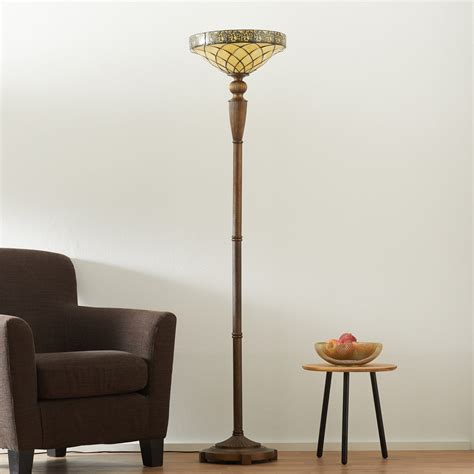 Diamond Tiffany-style uplighter floor lamp | Lights.co.uk