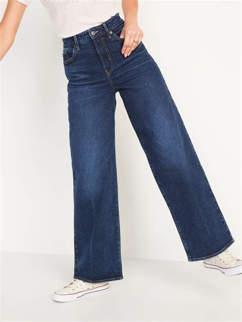 Extra High-Waisted Dark-Wash Wide-Leg Jeans for Women | Old Navy