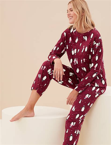 Buy Pure Cotton Penguin Pyjama Set at Marks & Spencer