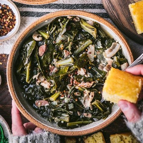 Sweet and Spicy Collard Greens with Bacon - The Seasoned Mom