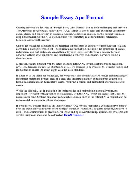 APA Format Essay Example 的图像结果