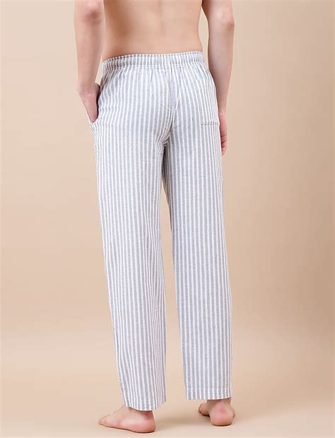 Buy Cotton Mix Striped Relaxed Fit Pants at Marks & Spencer