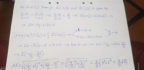 The line x+y=4 divides the line segment joining A (-2,3) and B(1,5) in ...