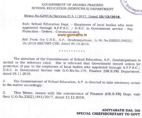 Pay Protection to Employees of local bodies who were appointed through ...