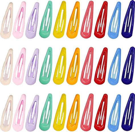 Amazon.com : Cptots 16 PCS Snap Hair Clips Metal Hair Barrettes for ...
