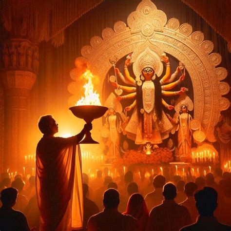 A temple with a statue of deity and the word god on it | Premium AI ...