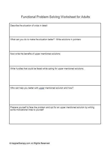 Image result for Problem Solving Worksheets