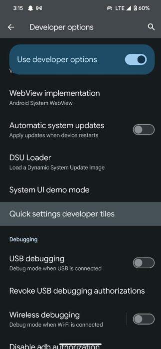Image result for Android 4 Developer Setting List