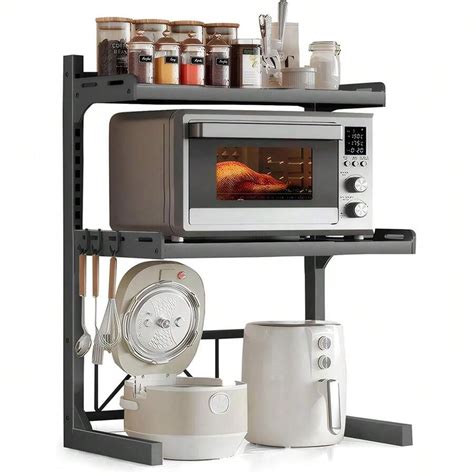 Rack Suporte Para Microondas Ajustável Prateleira Organizador de ...