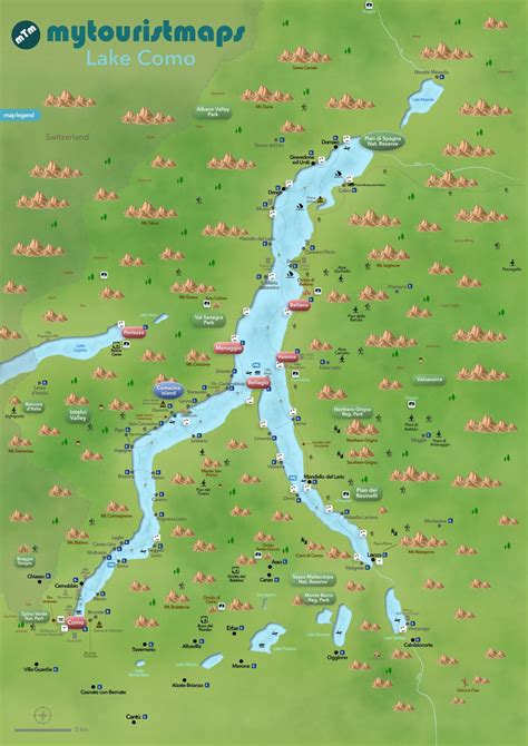 Tourist map of Lake Como | mytouristmaps.com