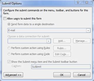 InfoPath Form Add Submit Button 的图像结果