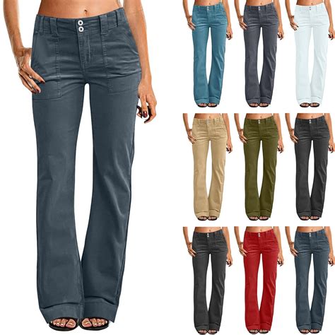 Slakkenreis Women Stretch Twill Wide Leg Pants Casual Straight Leg ...