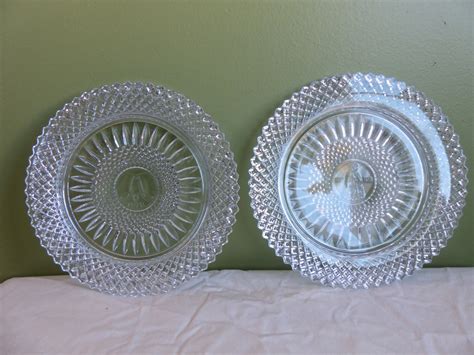 Heavy Cut Glass Crystal Plates/Dishes-Set of 2- Commemerative-1970 ...