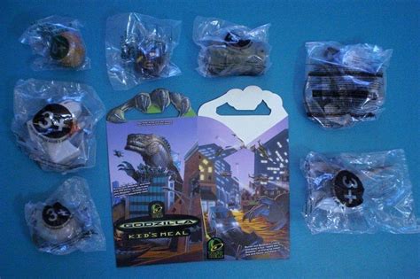 Taco Bell 1998 Godzilla - Complete Set of 7 MIP plus Kids Meal Box ...