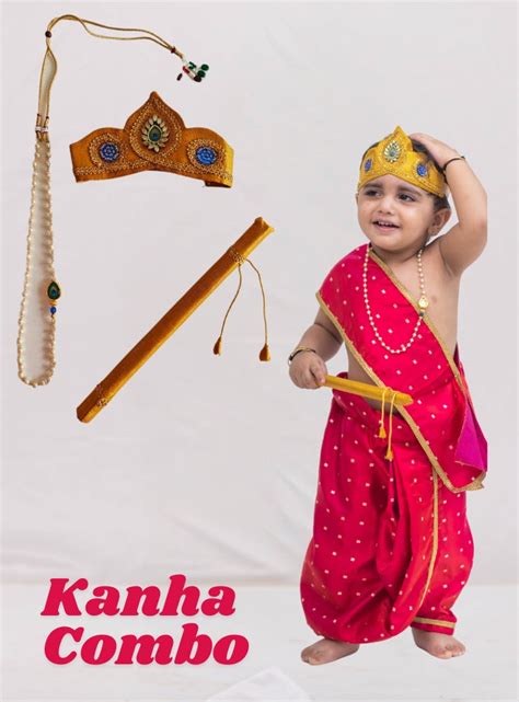 Little Krishna's Janmashtami Combo - Scarlet Red – Soyara Ethnics Studio