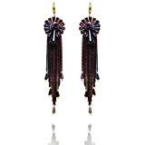 Yellow Chimes Red Crystal Tassels Drop Earrings for Women (Red) (YCFJER ...