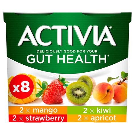 Activia Mixed Fruit Gut Health Yogurt 8 x 115g (920g) | Low Fat & Fat ...