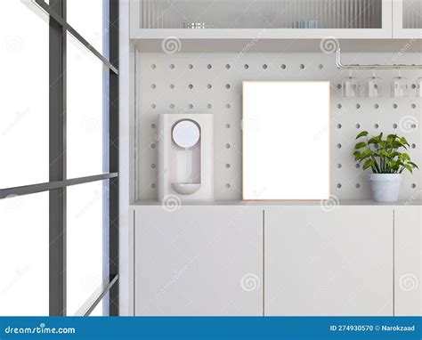 Interior of Modern Bathroom with White Walls, White Cupboards and ...