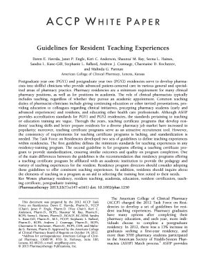 Fillable Online Guidelines for Resident Teaching Experiences Fax Email ...