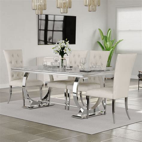 Double Circle Pedestal Dining Table Set with White Boucle Dining Chairs ...