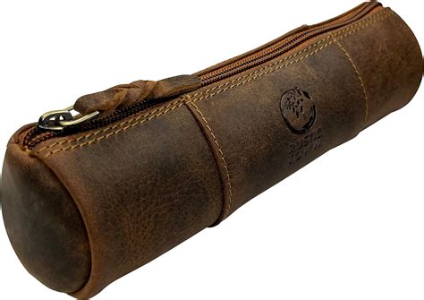 RUSTIC TOWN Leather Pencil Case Holder - Pen Pencil Pouch for Office ...