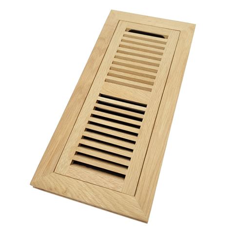 White Oak Wood Flush Mount Floor Register Vent Cover, 4x14 Inch (Duct ...