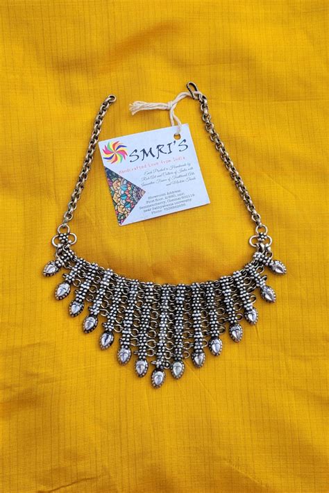 Grand Princess choker oxidised German silver Kolhapuri Traditional ...